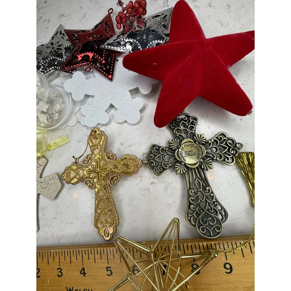 Lot of Christmas Ornaments Cross Snowflake Star Tree‎ Charms Holiday Decor